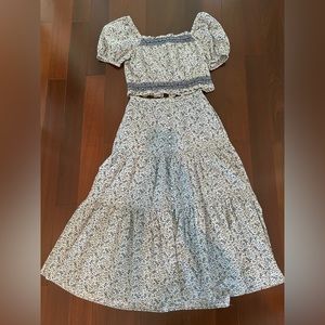 Madewell 2 piece skirt top set extra small XS
